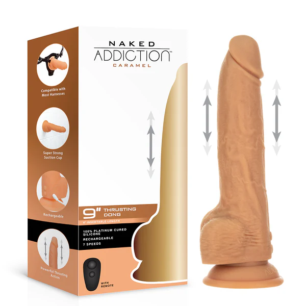 Image de Naked Addiction 9" Pénis Pénétrant avec télécommande - Caramel