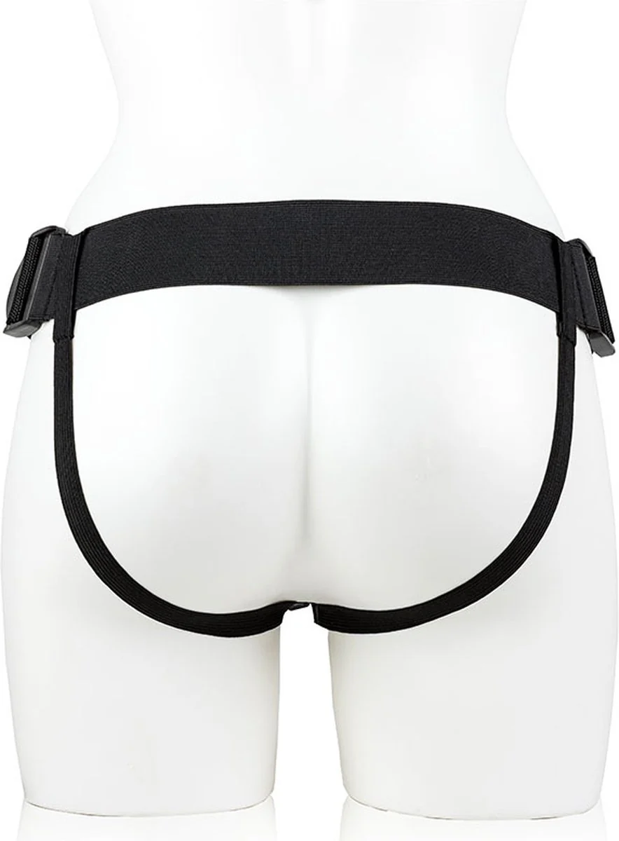 Image de Shots – Gode ceinture vibrant creux RealRock avec testicules – 18cm