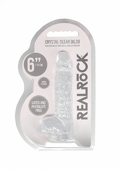 Image de REALROCK - Gode réaliste de 15 cm avec testicules - Transparent
