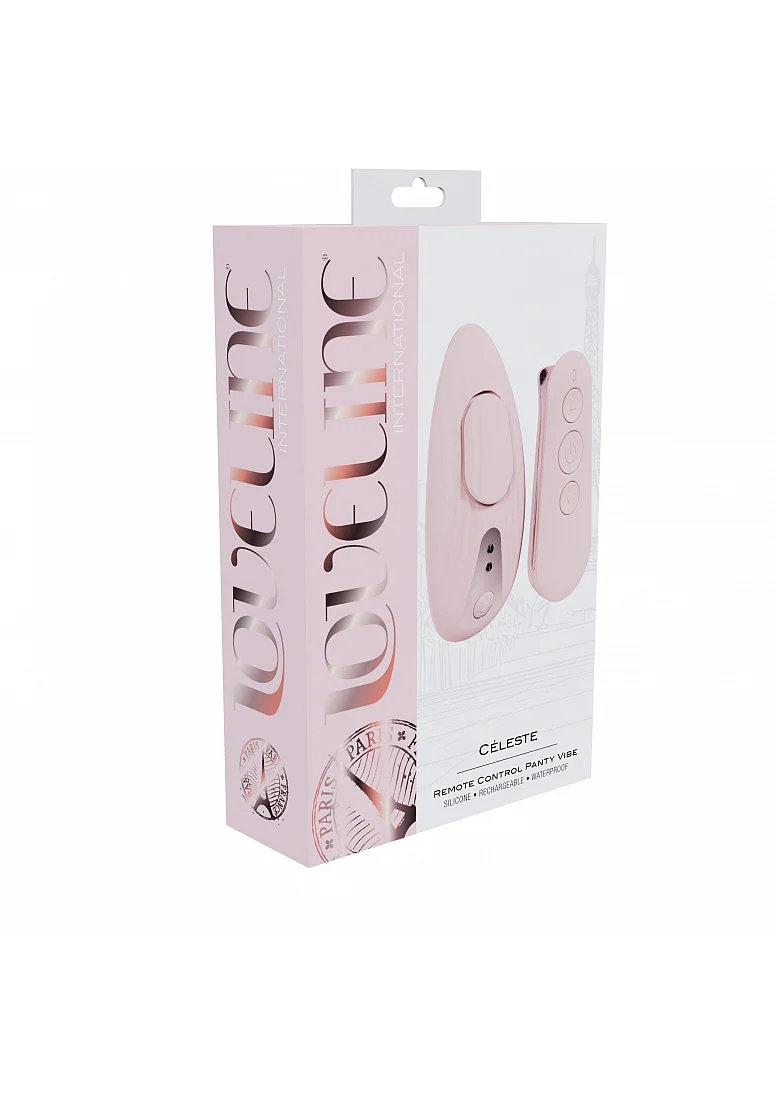 Image de Loveline - Celeste - Rose - Culotte vibrante télécommandée - Silicone - Rechargeable - Étanche