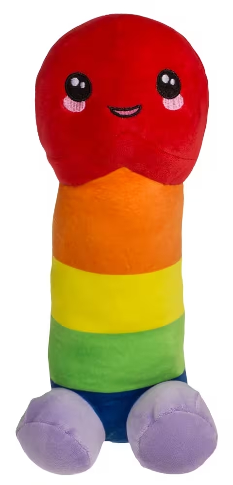 Image de Pénis en peluche de 30 cm - Arc-en-ciel