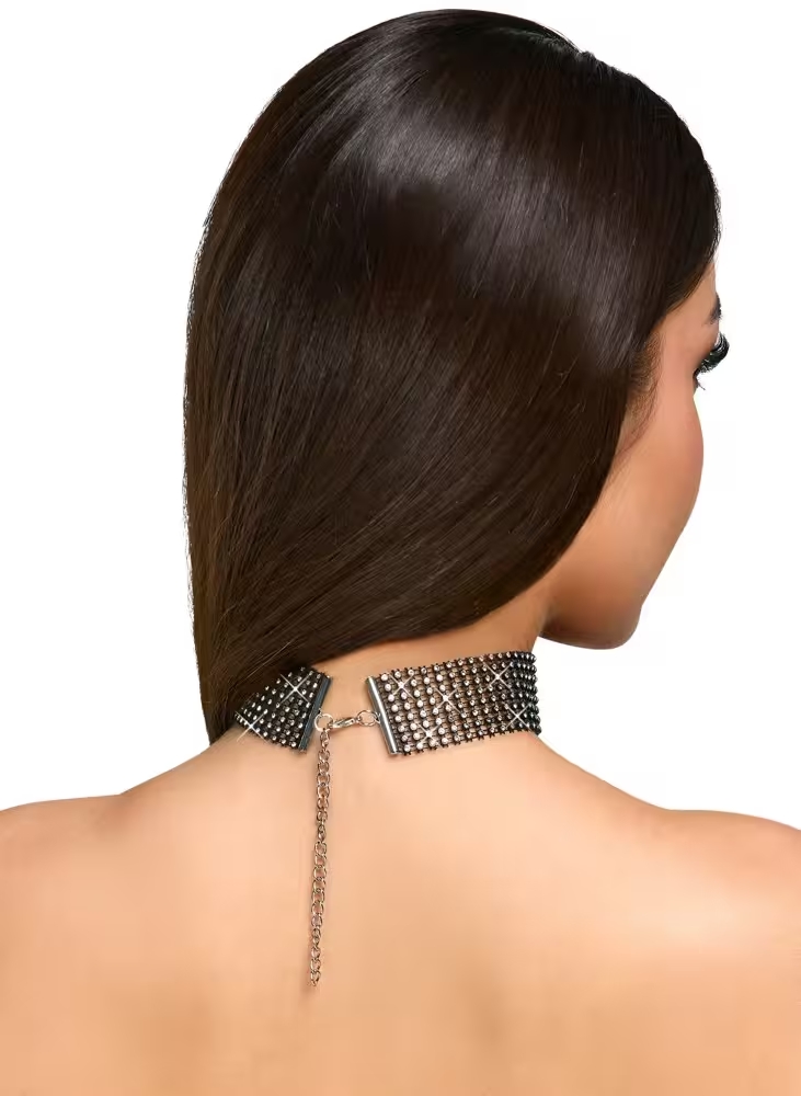 Image de Collier ras-de-cou Cottelli en strass, noir