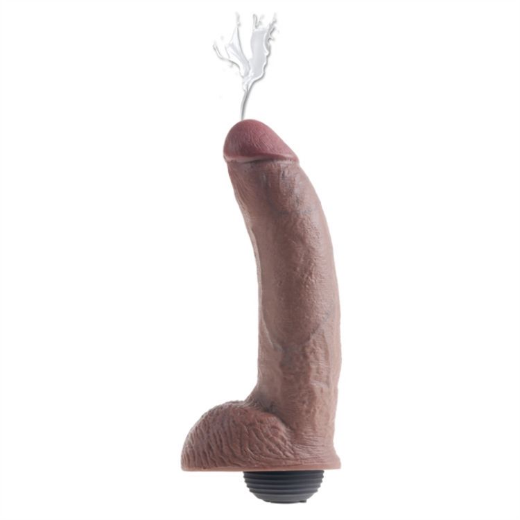 Image de KING COCK 9" SQUIRTING COCK W/ BALLS BROWN