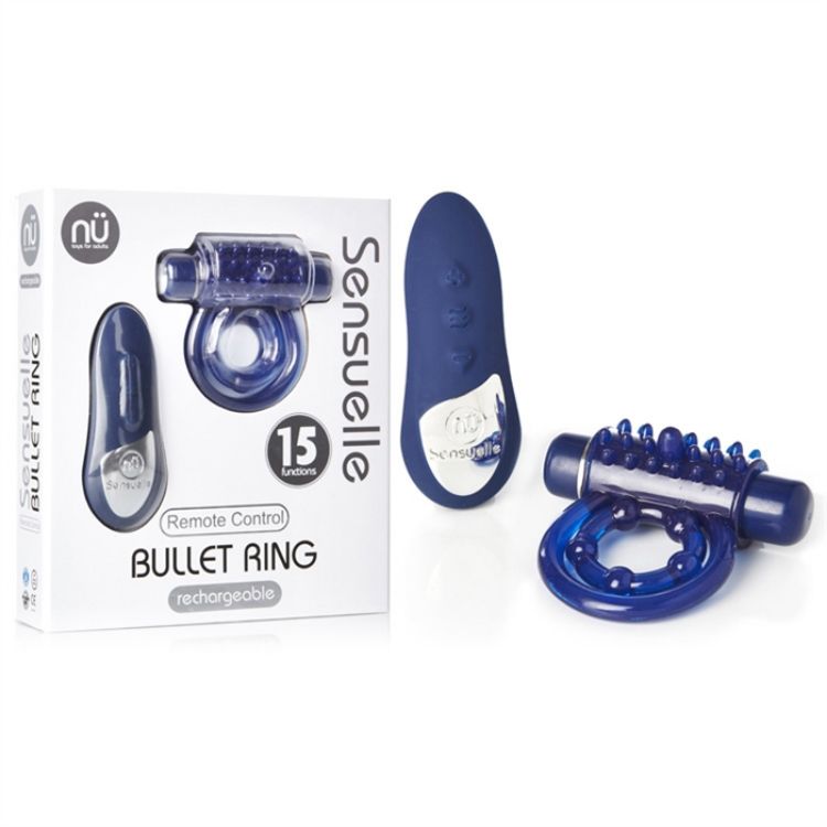 Image de SENSUELLE REMOTE CONTROL BULLET RING BLUE