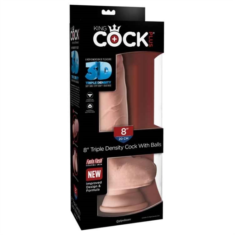 Image de King Cock Plus 8" Triple Density Fat Cock with Bal