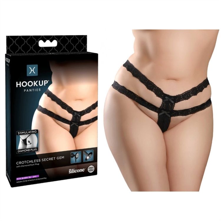 Image de Crotchless Secret Gem (XL-2XL) black