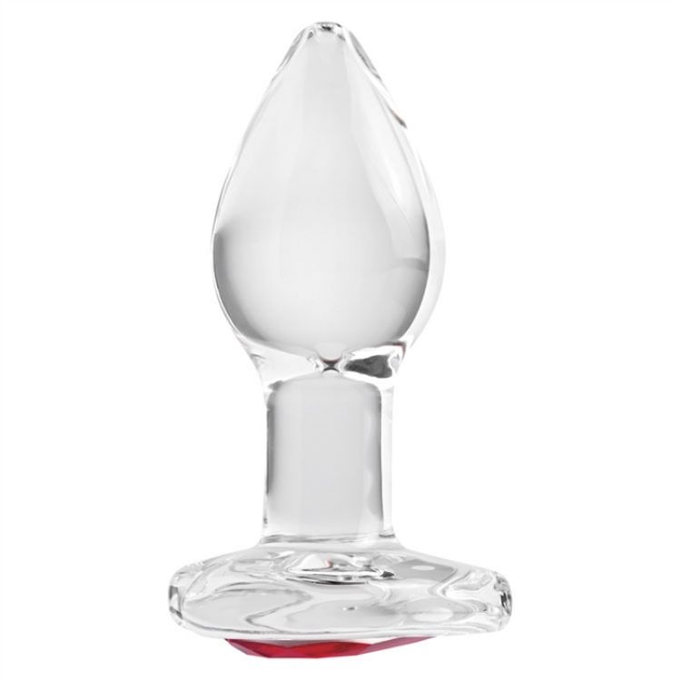 Image de Red Heart Gem Glass Plug - Small