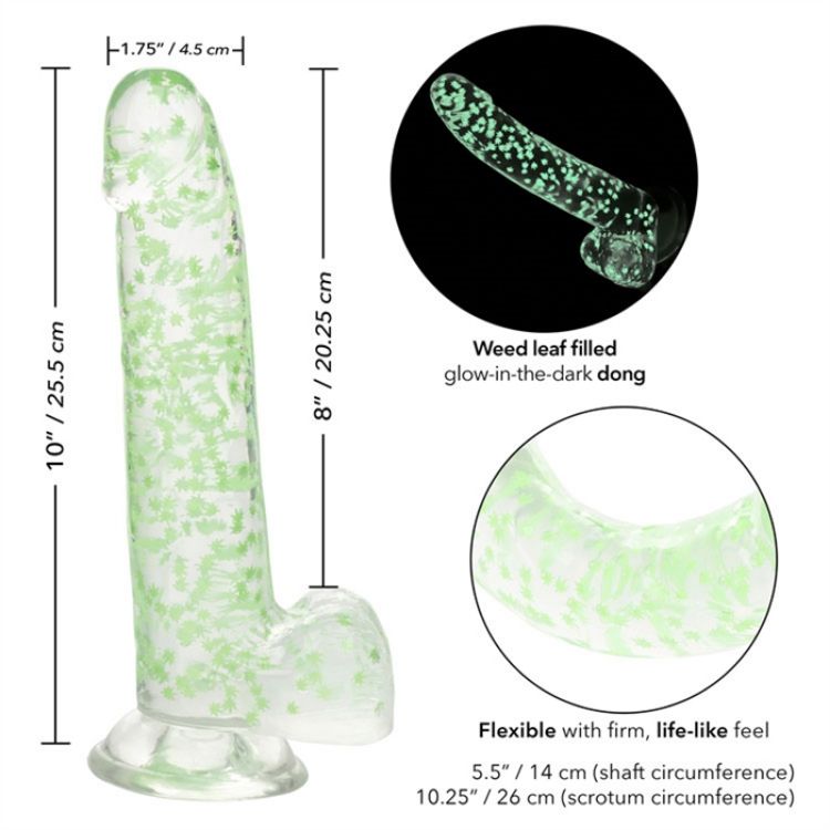 Image de NB - I Leaf Dick Glow-In-The-Dark Weed Leaf Dildo