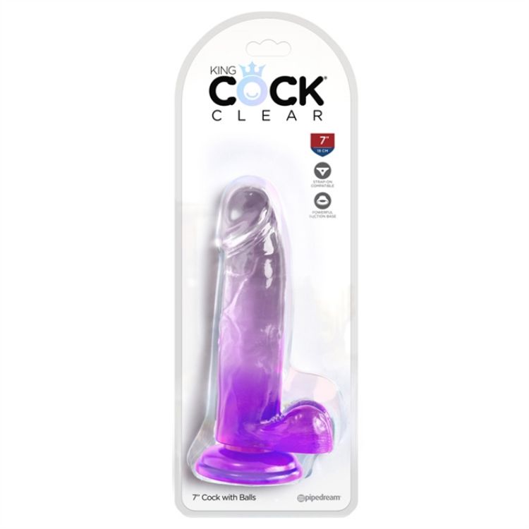 Image de King Cock Clear 7" With Balls - Purple