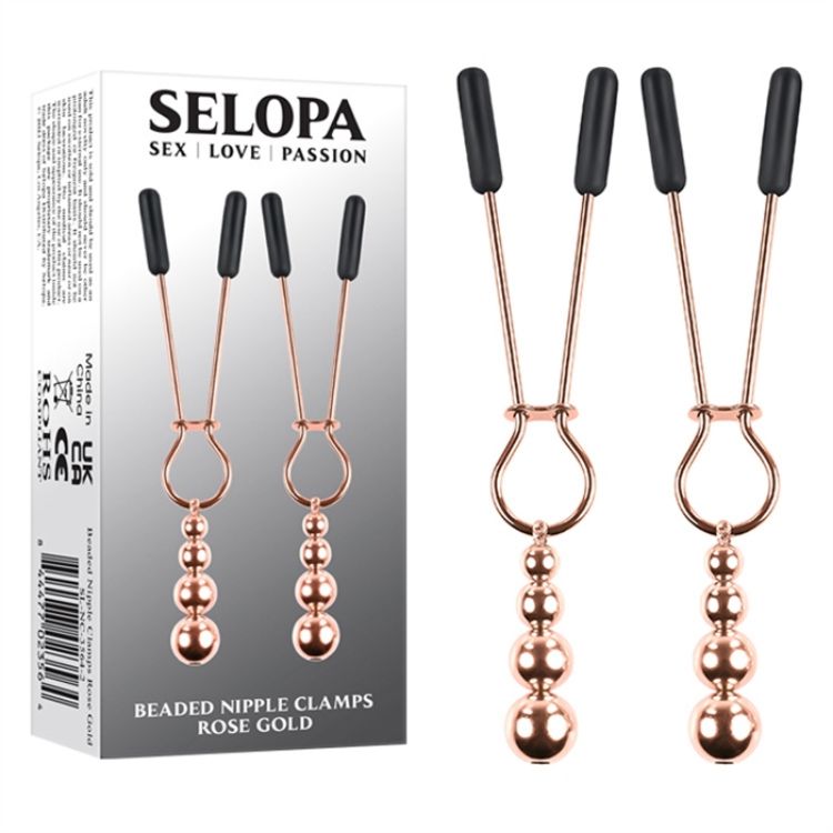 Image de Beaded Nipple Clamps - Rose Gold