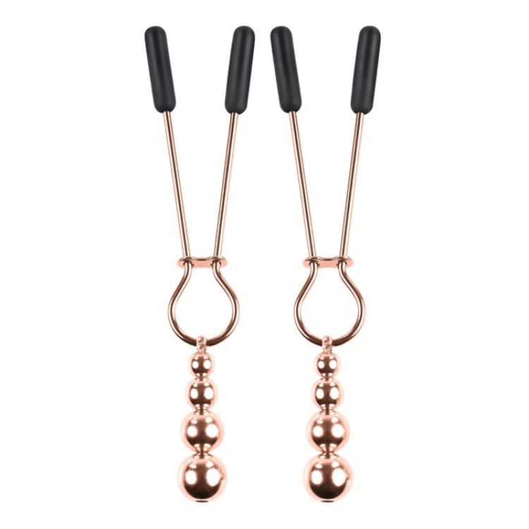 Image de Beaded Nipple Clamps - Rose Gold