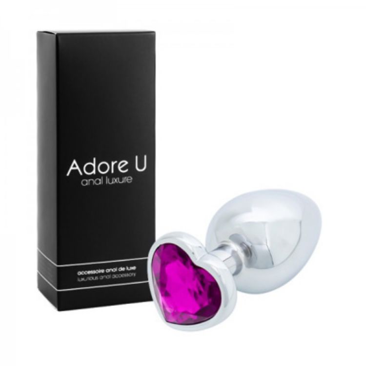 Image de Anal Luxure – Plug métal coeur – Large – Mauve