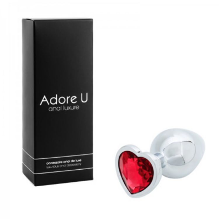 Image de Anal Luxure – Plug métal coeur – Medium – Rouge