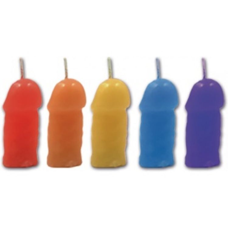 Image de Hott Products - Chandelles en pénis – Arc-en-ciel