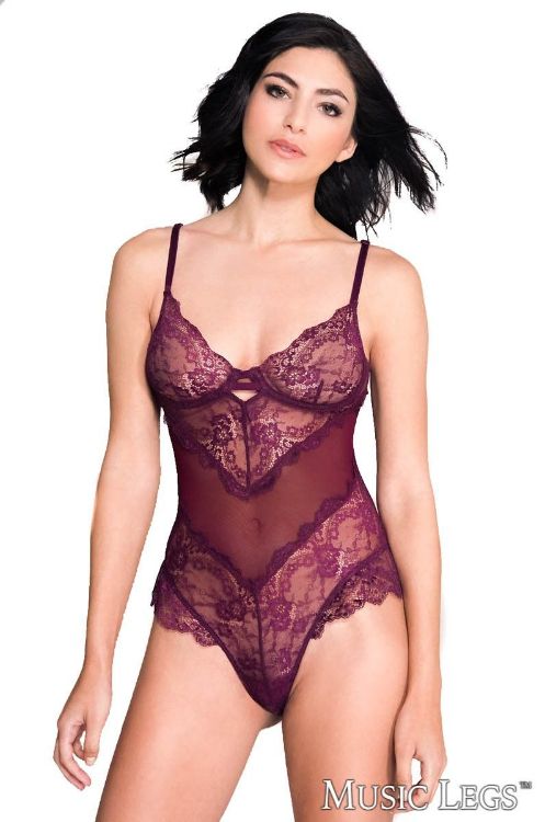 Image de Teddy en dentelle bourgogne- O/S